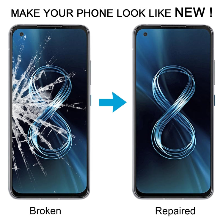For Asus Zenfone 8 8Z ZS590KS I006D Front Screen Outer Glass Lens with OCA Optically Clear Adhesive, For Asus Zenfone 8 8Z