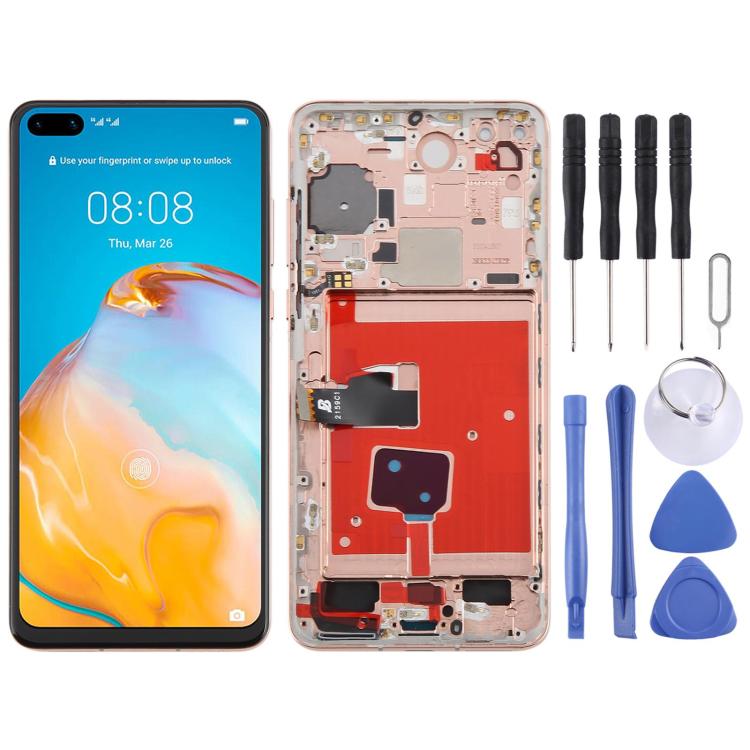 For Huawei P40 TFT LCD Screen Digitizer Full Assembly with Frame, Not Supporting Fingerprint Identification, For Huawei P40 (TFT)
