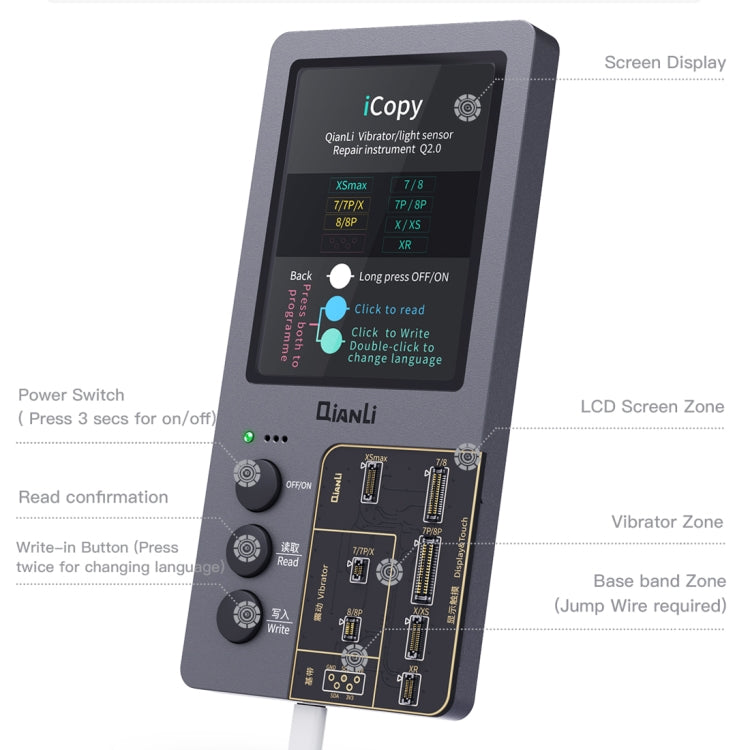 Qianli iCopy Plus 3 in 1 LCD Screen Original Color Repair Programmer For iPhone, 3 in 1 For iPhone 6-12 Series