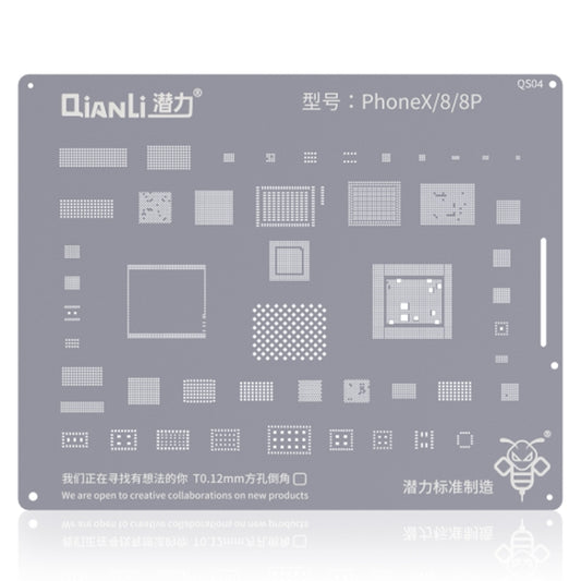 Qianli QS04 Bumblebee Stencils BGA Reballing Planting Tin Plate For iPhone X/8/8 Plus, For iPhone X/8/8 Plus