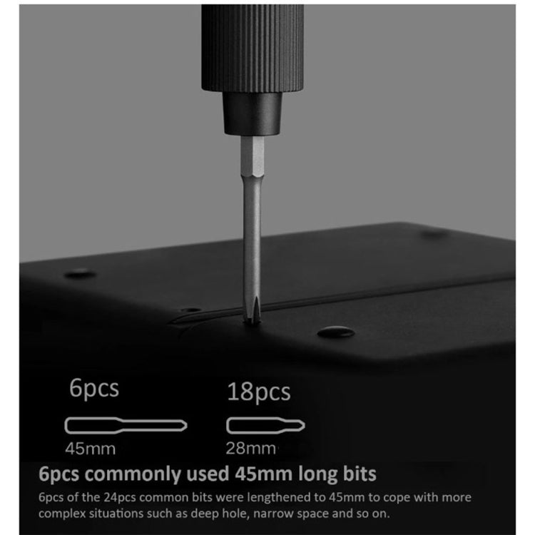 25 in 1 Original Xiaomi Mijia Electric Precision Screwdriver Kit Rechargeable Magnetic Aluminum Case, Mijia 25 in 1