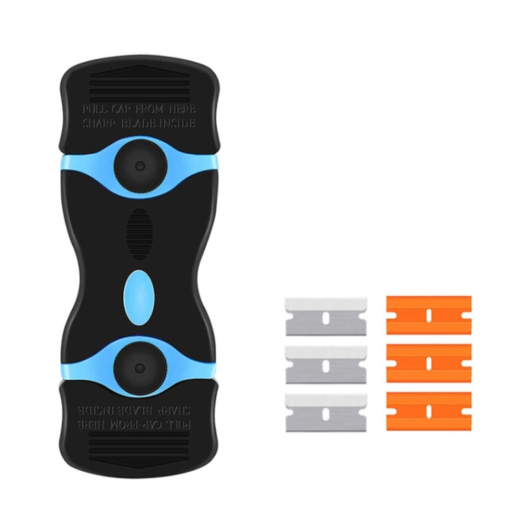 Double Headed Scraper Blade Glue Squeegee Remover Cleaner Tool, Double Headed (Yellow), Double Headed  (Orange), Double Headed  (Blue)