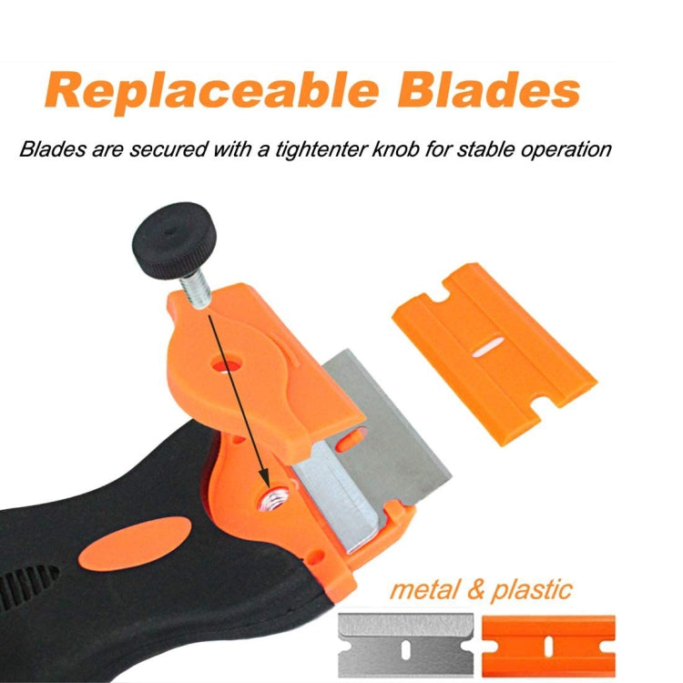 Double Headed Scraper Blade Glue Squeegee Remover Cleaner Tool, Double Headed (Yellow), Double Headed  (Orange), Double Headed  (Blue)