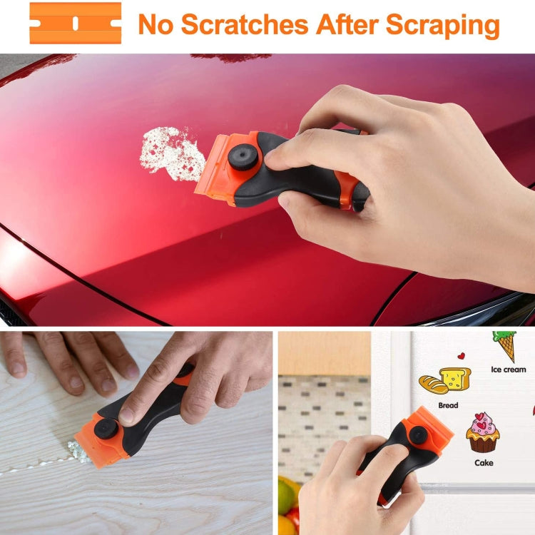 Double Headed Scraper Blade Glue Squeegee Remover Cleaner Tool, Double Headed (Yellow), Double Headed  (Orange), Double Headed  (Blue)