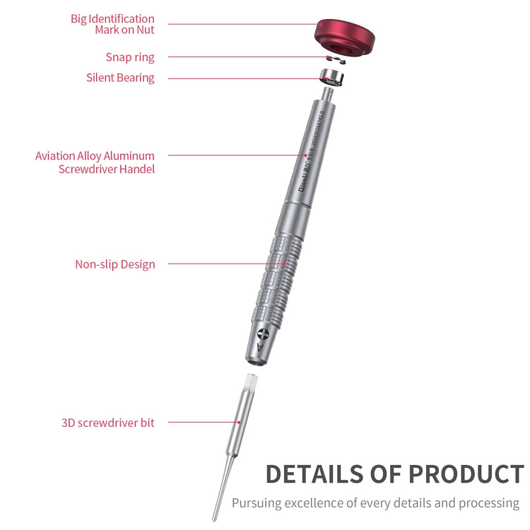 Qianli iFlying 3D Aluminum Handle Anti-slip Screwdriver, Pentalobe, Philips, Tri-point, Pentalobe