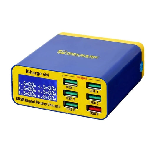 Mechanic icharge 6M QC 3.0 USB Smart Charger Support Fastcharging With LCD, EU Plug, icharge 6M