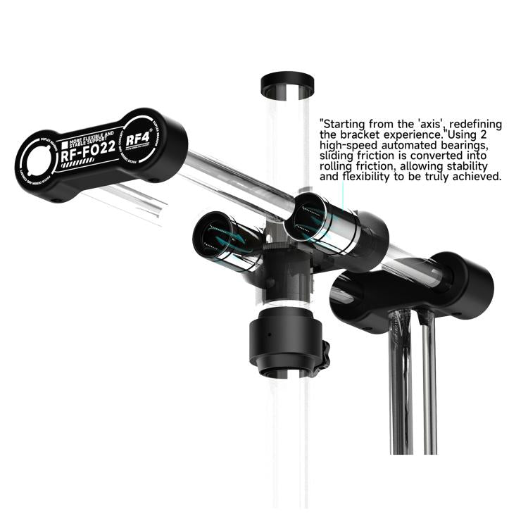 RF4 RF-FO22 360 Rotation Adjustable Universal Double Arm Microscope Bracket, RF4 RF-FO22