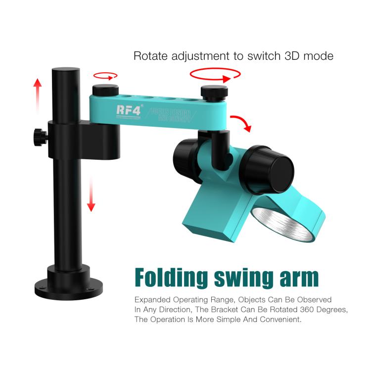 RF4 RF-FO19 Telescopic Articulating Arm Rotatable Universal Bracket for Stereo Microscope, RF4 RF-FO19