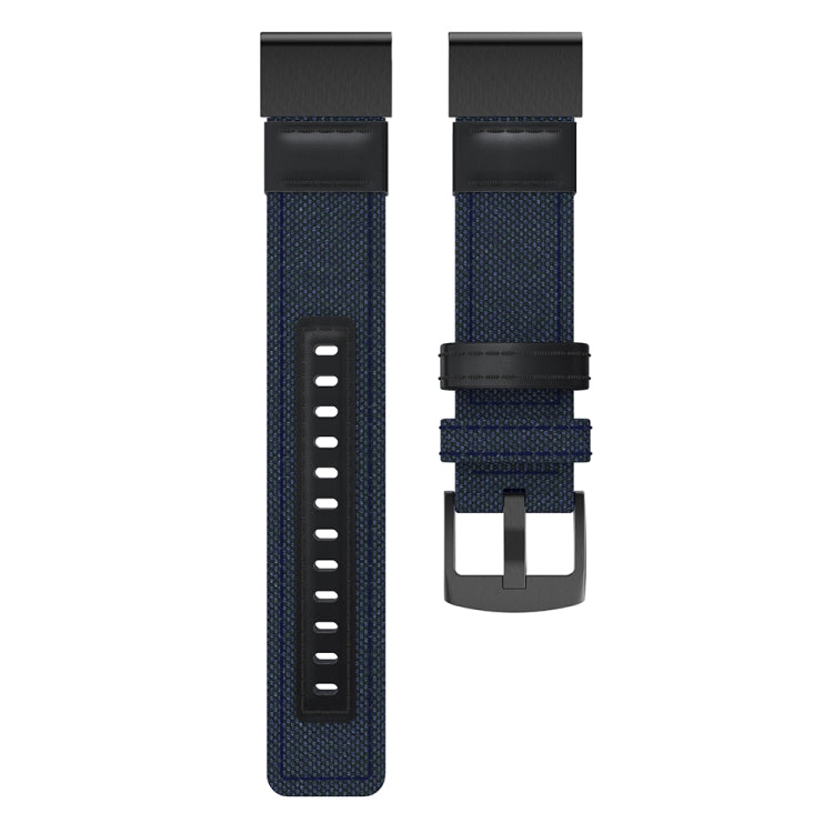 Canvas and Leather Wrist Strap Watch Band for Garmin Fenix5x Plus Fenix3, Wrist Strap Size:150+110mm