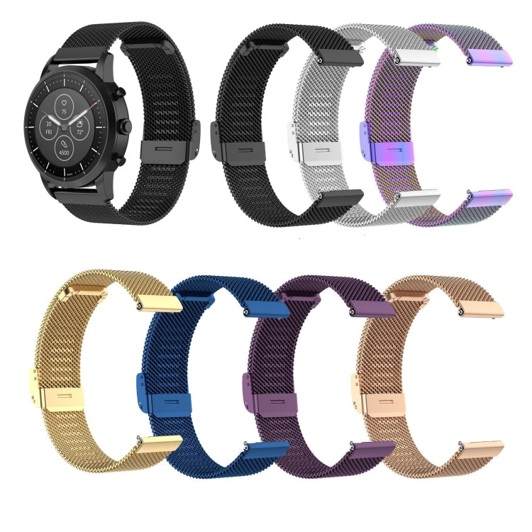For Huawei GT2 42mm / Galaxy Watch 42mm /Galaxy Active2 Stainless Steel Mesh Watch Wrist Strap 20MM, Black, Gold, Rose Gold, Silver, Colourful, Blue, Purple