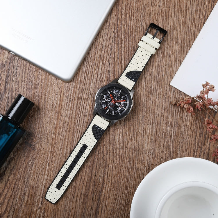 22mm For Huawei Watch GT2e / GT2 46mm Silicone Leather + Carbon Fiber Strap