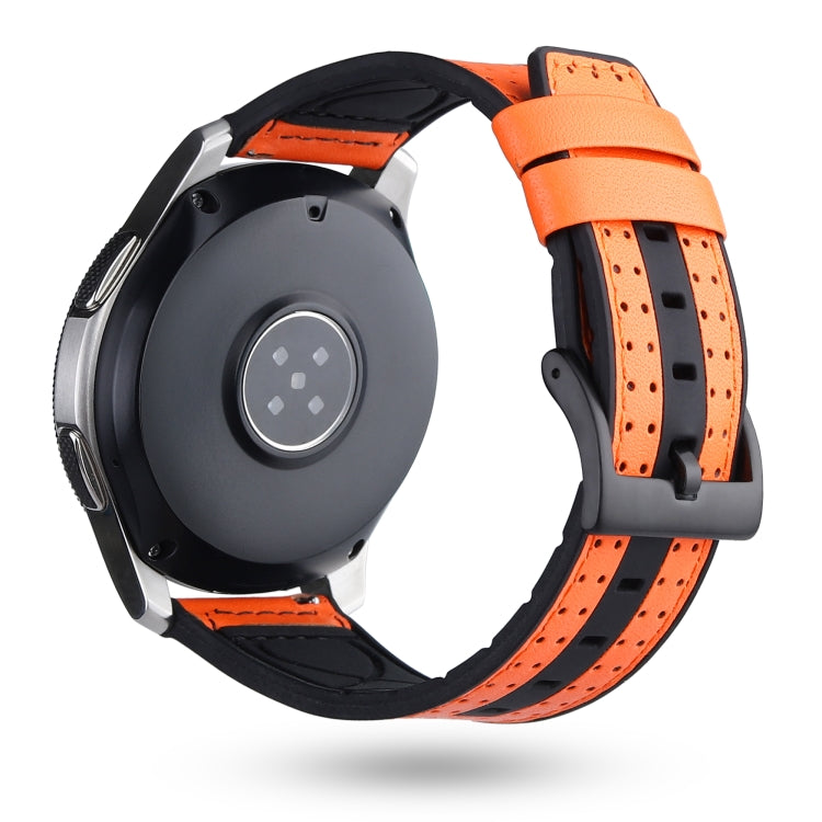 22mm For Huawei Watch GT2e / GT2 46mm Silicone Leather + Carbon Fiber Strap