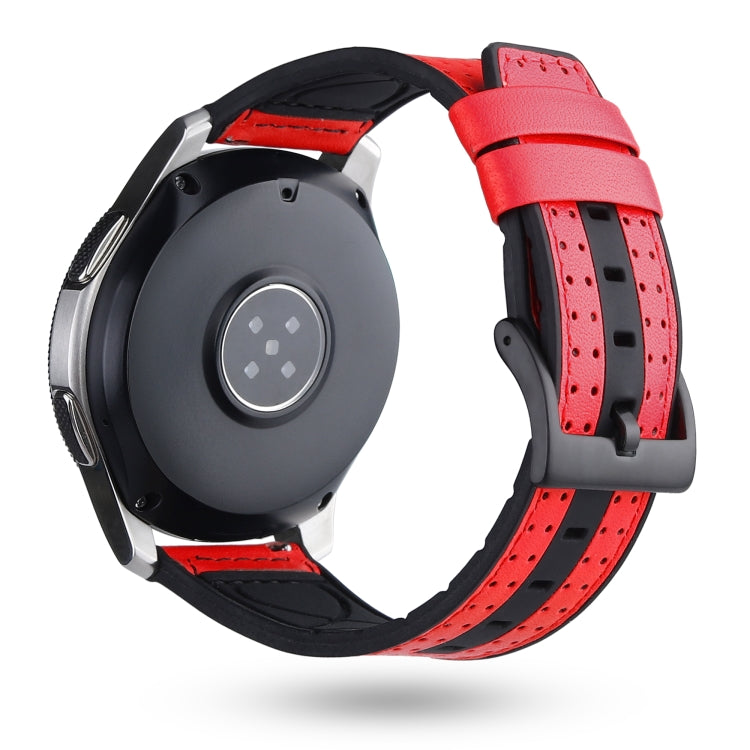 22mm For Huawei Watch GT2e / GT2 46mm Silicone Leather + Carbon Fiber Strap