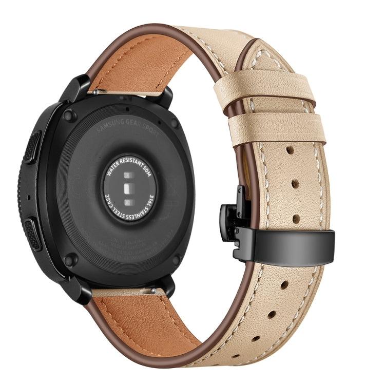 22mm For Huawei Watch GT2e / GT2 46mm Leather Butterfly Buckle Strap Black Button