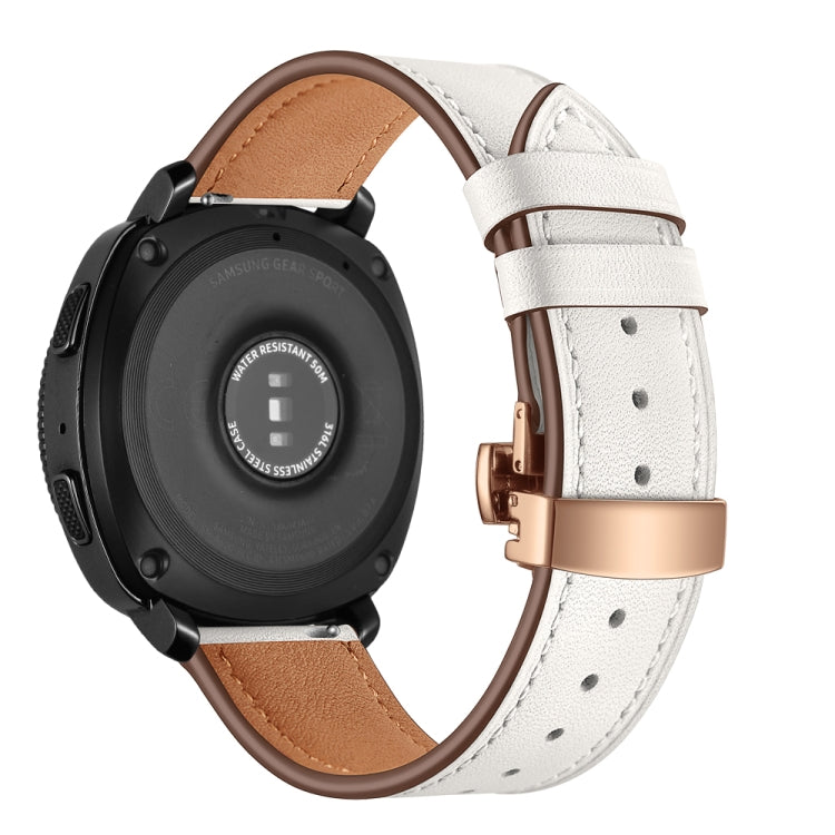 22mm For Huawei Watch GT2e / GT2 46mm Leather Butterfly Buckle Strap Rose Gold Buckle