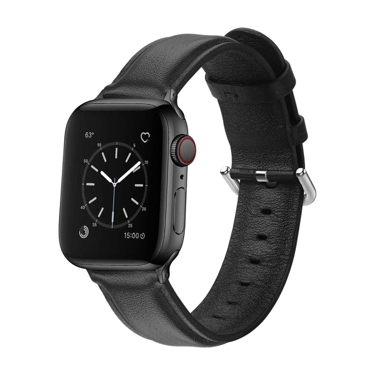 For Apple Watch Series 5 & 4 44mm 3 & 2 & 1 42mm Round Hole Leather Strap