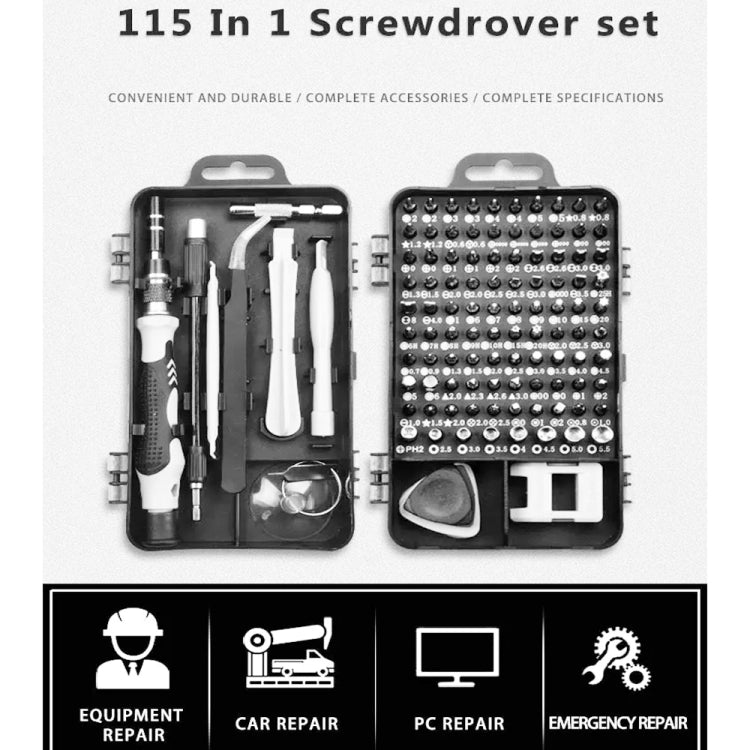 115 in 1 Precision Screw Driver Mobile Phone Computer Disassembly Maintenance Tool Set, 115 in 1 (Black), 115 in 1 (Red), 115 in 1 (Purple), 115 in 1 (Yellow), 115 in 1 (Blue)