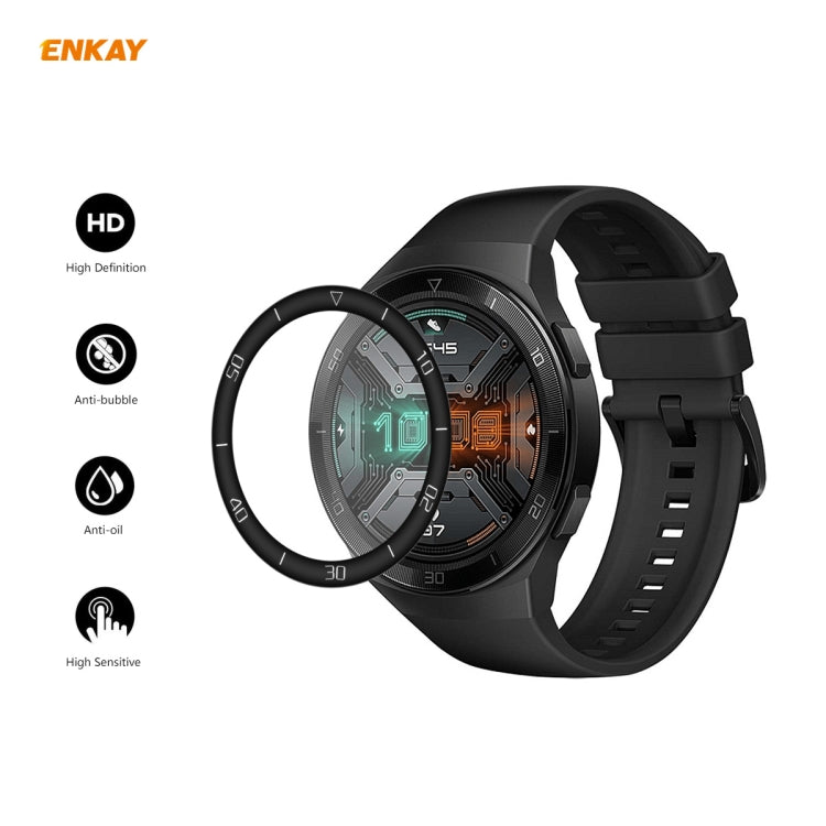 For Huawei Watch GT 2e 46mm 2 PCS ENKAY Hat-Prince 3D Full Screen Soft PC Edge + PMMA HD Screen Protector Film, With Scale, Without Scale