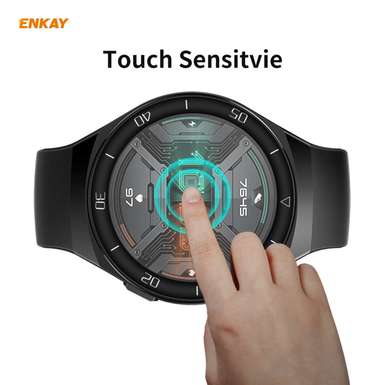 For Huawei Watch GT 2e 46mm 2 PCS ENKAY Hat-Prince 3D Full Screen Soft PC Edge + PMMA HD Screen Protector Film, With Scale, Without Scale