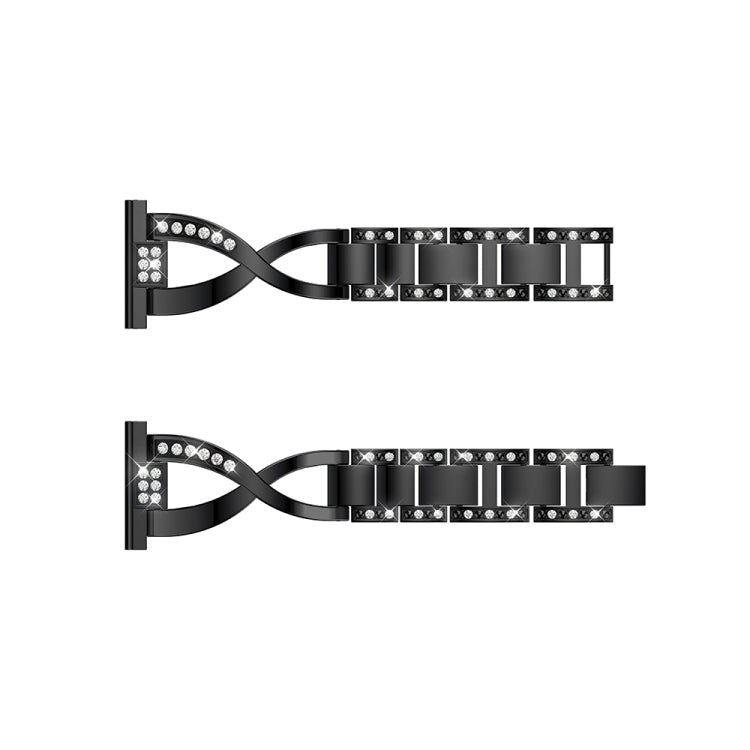 X-shaped Diamond-studded Solid Stainless Steel Wrist Strap Watch Band for Galaxy Watch 46mm