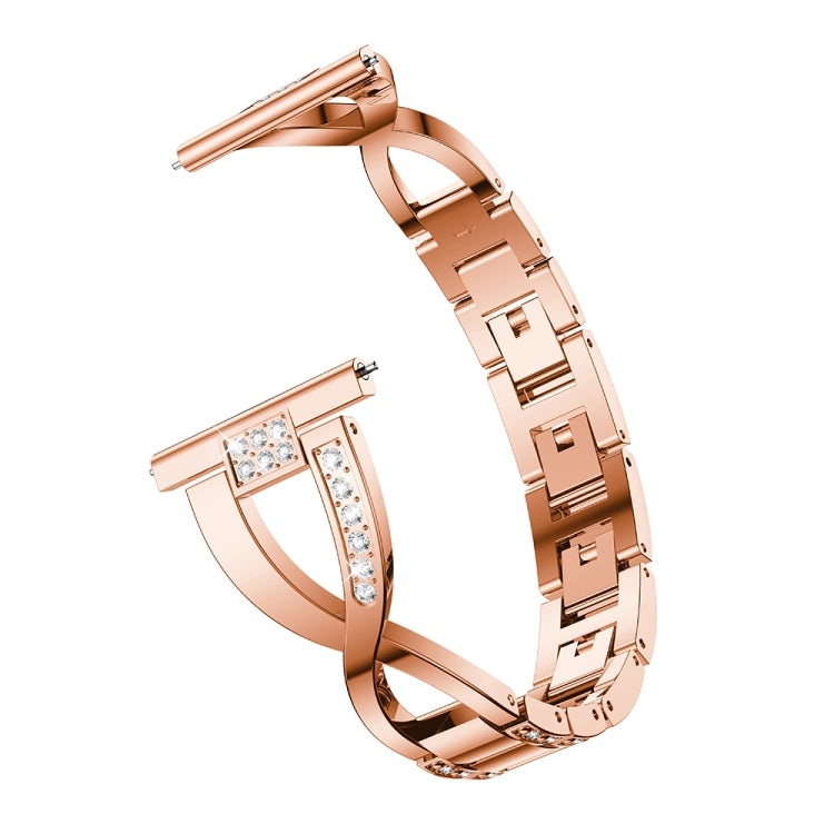 X-shaped Diamond-studded Solid Stainless Steel Wrist Strap Watch Band for Galaxy Watch 46mm