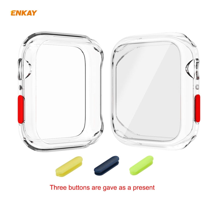 ENKAY Hat-prince Full Coverage TPU Case + Tempered Glass Protector for Apple Watch Series 6 / 5 / 4 / SE 44mm, For Apple Watch Series 6 / 5 / 4 / SE 44mm