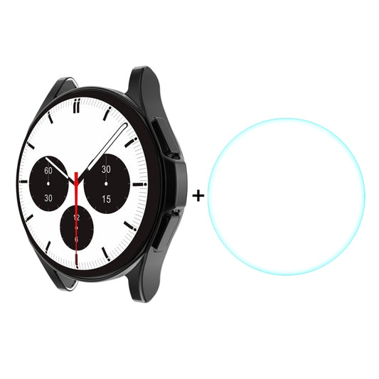 For Samsung Galaxy Watch4 Classic 46mm ENKAY Hat-Prince Full Coverage Electroplate Soft Case TPU HD Clear Cover + Tempered Glass Protector, For Samsung Galaxy Watch4 Classic 46mm