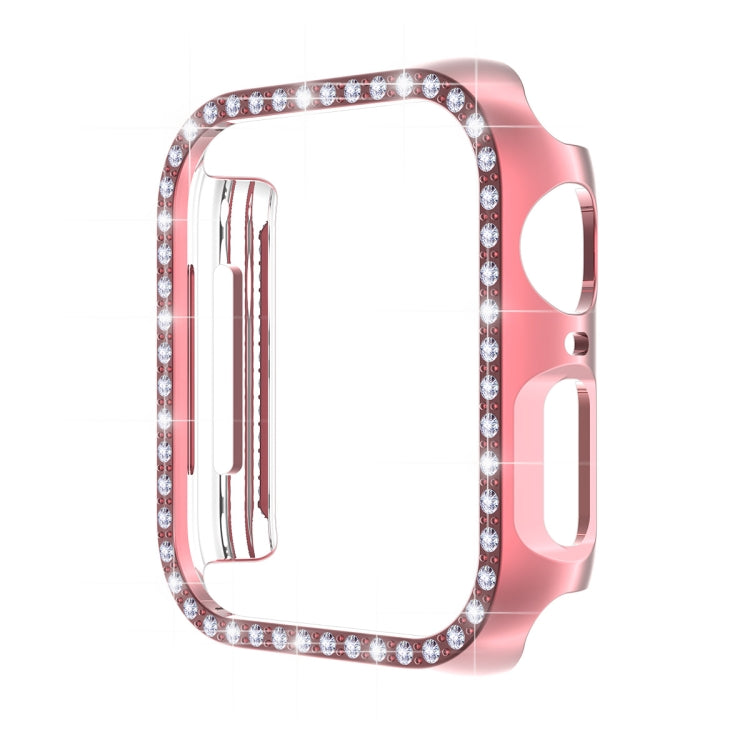 ENKAY Hat-Prince Electroplate PC Diamond Watch Case + Full Coverage Curved PET Screen Protector Film For Apple Watch Series 7 45mm