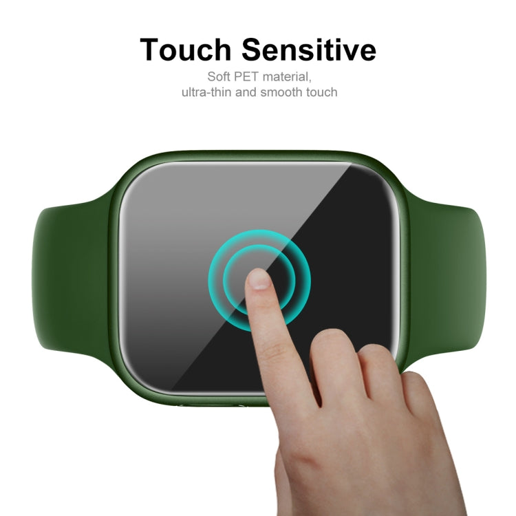 ENKAY Hat-Prince Electroplate PC Diamond Watch Case + Full Coverage Curved PET Screen Protector Film For Apple Watch Series 7 45mm