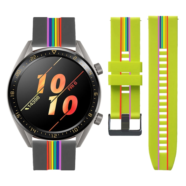 Rainbow Silicone Watchband, For Honor Magic Watch 2 46mm, For Honor Watch Dream