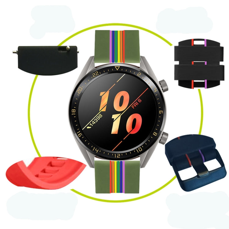 Rainbow Silicone Watchband, For Honor Magic Watch 2 46mm, For Honor Watch Dream