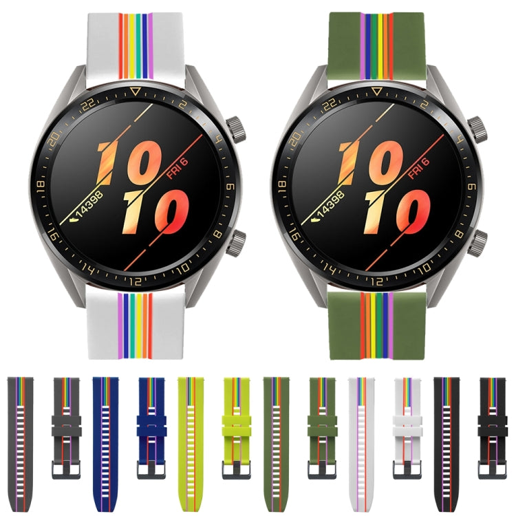 Rainbow Silicone Watchband, For Honor Magic Watch 2 46mm, For Honor Watch Dream