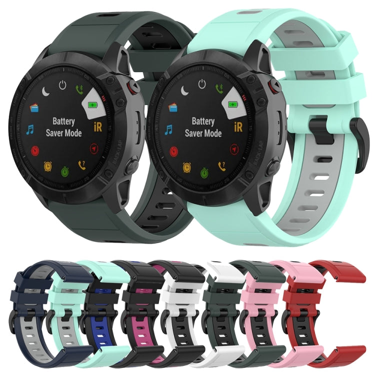 26mm Two-color Silicone Jack Watch Strap, For Garmin Fenix 7X