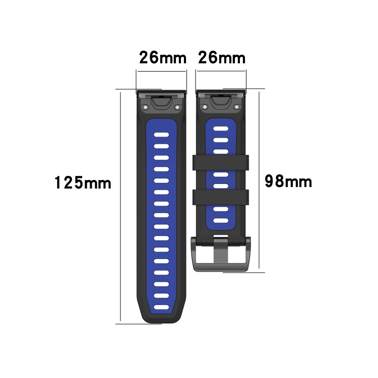 26mm Two-color Silicone Jack Watch Strap, For Garmin Fenix 7X