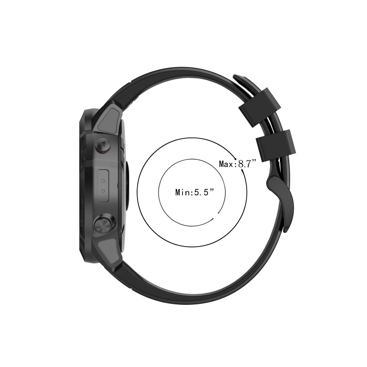 20mm Two-color Silicone Jack Watch Strap, For Garmin Fenix 7S
