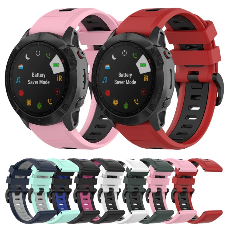 20mm Two-color Silicone Jack Watch Strap, For Garmin Fenix 7S