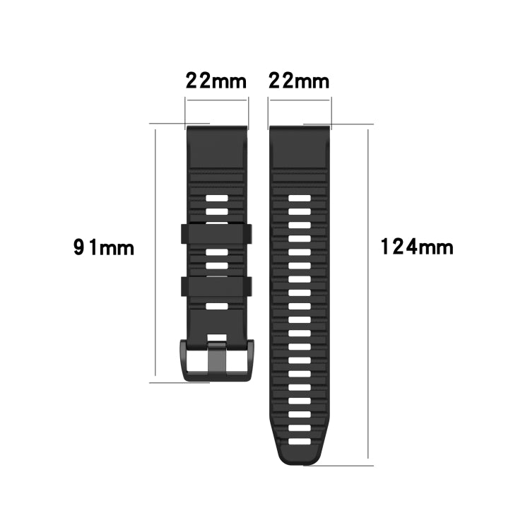 22mm Solid Color Silicone Quick Release Strap,, For Garmin Fenix 7 / EPIX