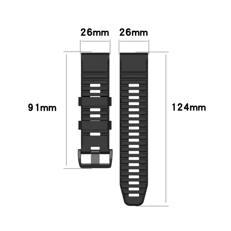 26mm Solid Color Silicone Quick Release Strap, For Garmin Fenix 7X