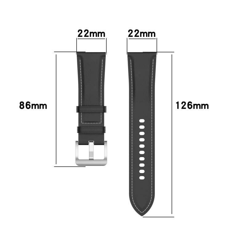 Calf Texture Sewing Thread Watchband, For Huami Amazfit GTR 3 / GTR 3 Pro, For Huami Amazfit GTR 2e / GTR 2