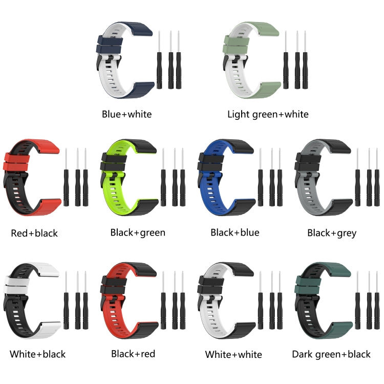 22mm Silicone Mixing Color Watch Strap, For Garmin Forerunner 945, For Garmin Instinct
