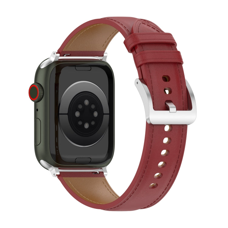 Top Layer Cowhide Sewing Watch Strap For Apple Watch Series, 7 41mm / 6&SE&5&4 40mm / 3&2&1 38mm 20mm, 7 45mm / 6&SE&5&4 44mm / 3&2&1 42mm 22mm, 7 41mm / 6&SE&5&4 40mm / 3&2&1 38mm 22mm, 7 45mm / 6&SE&5&4 44mm / 3&2&1 42mm 20mm
