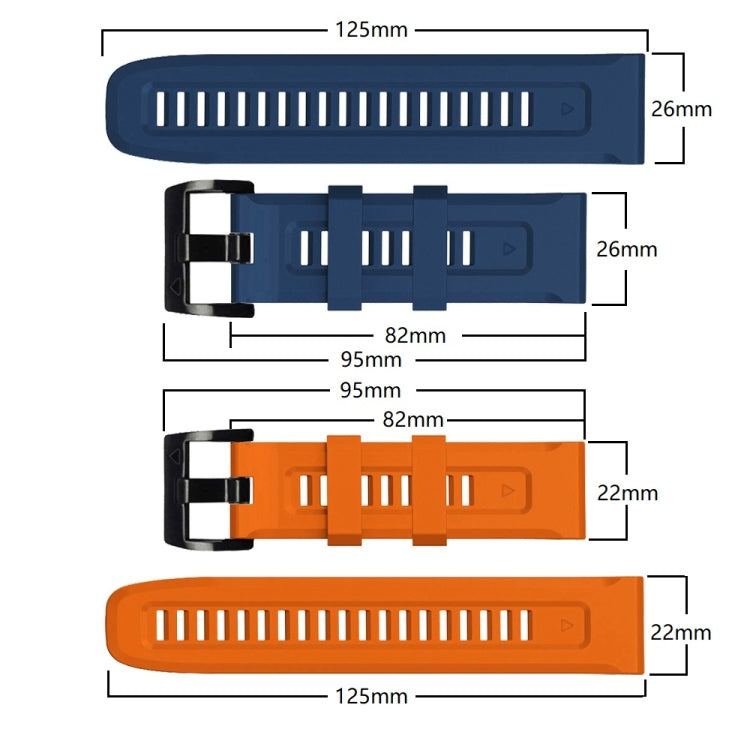 22mm Silicone Sport Pure Color Strap, For Garmin Instinct