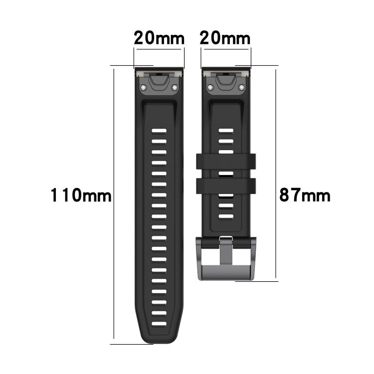 20mm Silicone Solid Color Watch Band, For Garmin Fenix 5S, For Garmin Fenix 5S Plus