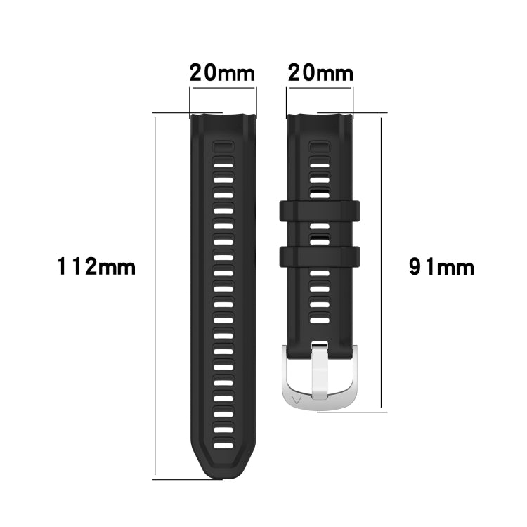 20mm Silicone Solid Color Watch Band, For Garmin instinct 2S