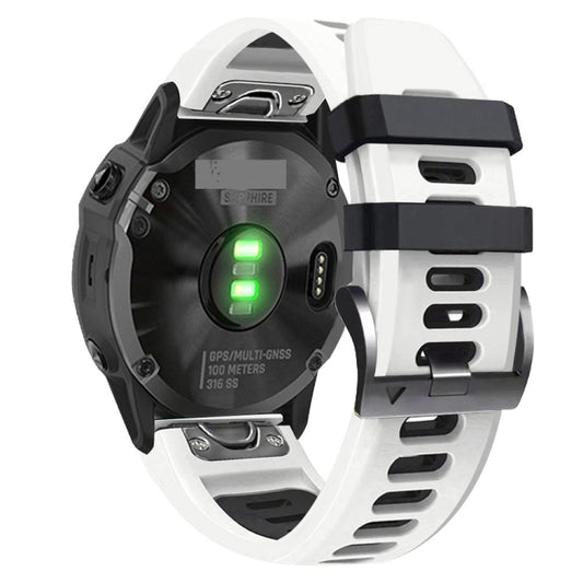 26mm Silicone Sports Two-Color Watch Band, For Garmin Fenix 3 HR, For Garmin Descent MK2, For Garmin Descent MK2i