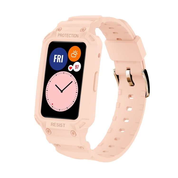 For Huawei Watch Fit 2020 / Honor Watch ES 2020 JSM Integrated TPU Adjustable Elastic Watch Band, Pink, Black, Army Green, Translucent, Light Grey, Dark Blue