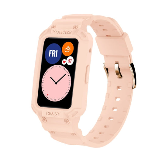 For Huawei Watch Fit 2020 / Honor Watch ES 2020 JSM Integrated TPU Adjustable Elastic Watch Band, Pink, Black, Army Green, Translucent, Light Grey, Dark Blue
