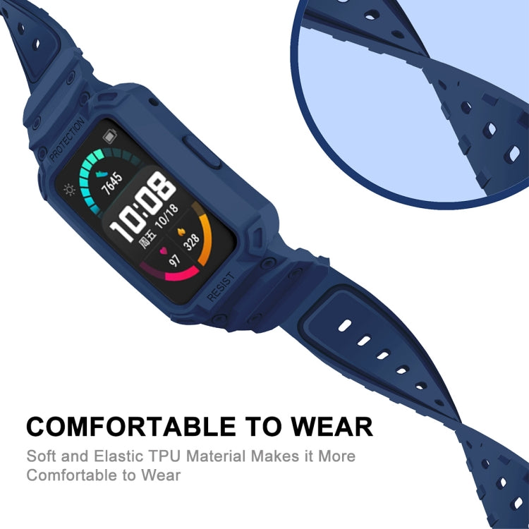 For Huawei Watch Fit 2020 / Honor Watch ES 2020 JSM Integrated TPU Adjustable Elastic Watch Band, Pink, Black, Army Green, Translucent, Light Grey, Dark Blue