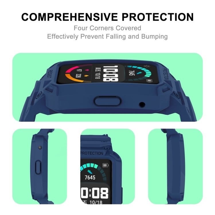 For Huawei Watch Fit 2020 / Honor Watch ES 2020 JSM Integrated TPU Adjustable Elastic Watch Band, Pink, Black, Army Green, Translucent, Light Grey, Dark Blue