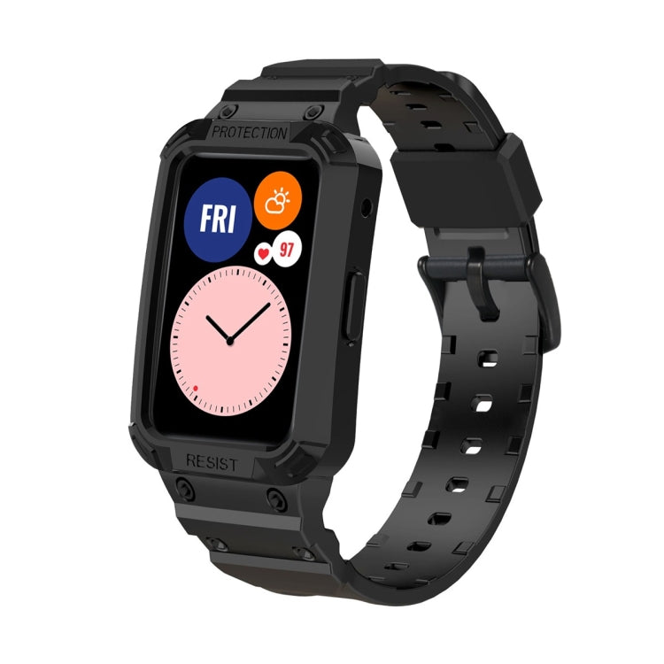 For Huawei Watch Fit 2020 / Honor Watch ES 2020 JSM Integrated TPU Adjustable Elastic Watch Band, Pink, Black, Army Green, Translucent, Light Grey, Dark Blue